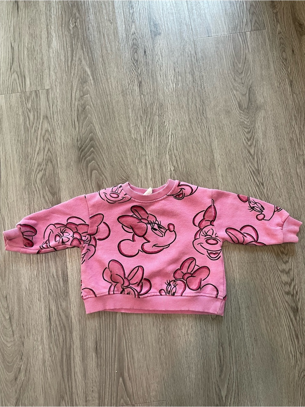 Zara Pink Minnie Mouse Print Sweatshirt